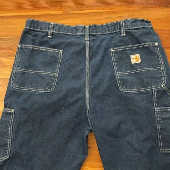Carhartt Relaxed Fit Flame Resistant Denim Blue Jeans Mens 40 x 30 - Picture 14 of 15